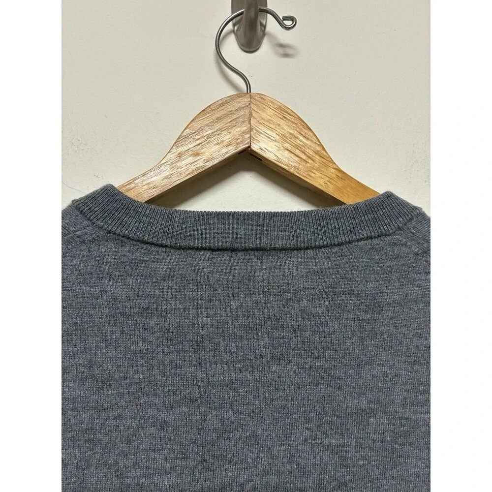 Banana Republic Italian Wool Sweater Men’s Large V Neck Grey Business Casual